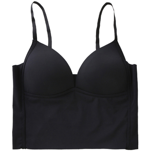 冰丝美背乳胶内衣女夏季文胸薄款抹胸裹胸上衣一体带胸垫吊带背心