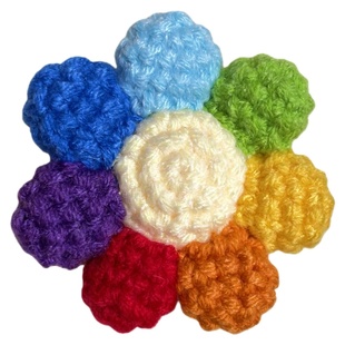 成品毛线钩织创意手机链七彩虹太阳花迷你包包小挂件挂链手工编织