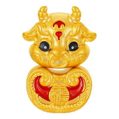 金至尊山海经溯源IP联名五运福夔牛黄金转运珠手串手链女国潮文创