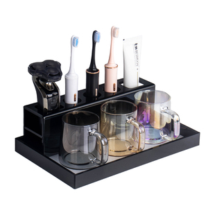 轻奢牙刷置物架洗漱杯套装 卫生间洗漱台面漱口刷牙杯牙缸收纳