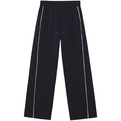 热风2025年秋季新款女花边直筒裤