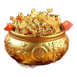 沙金实心如意摆件吊坠元宝金条算盘聚宝盆招聚装饰乔迁新居