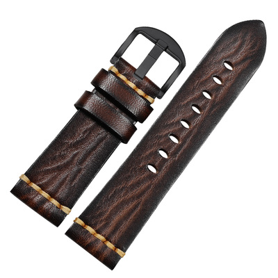 适配西铁城光动能复古真皮手表带