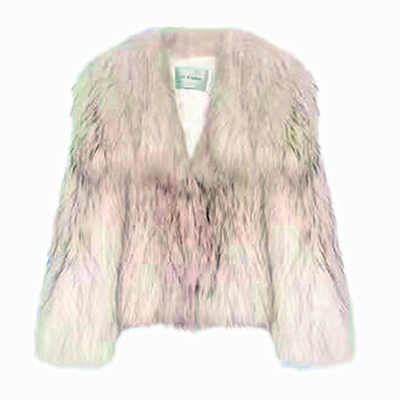 洋气仿狐狸毛短款海军领皮草外套