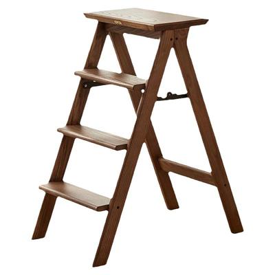 实木梯凳家用折叠梯子凳子两用多功能人字梯三步登高台阶凳楼梯椅