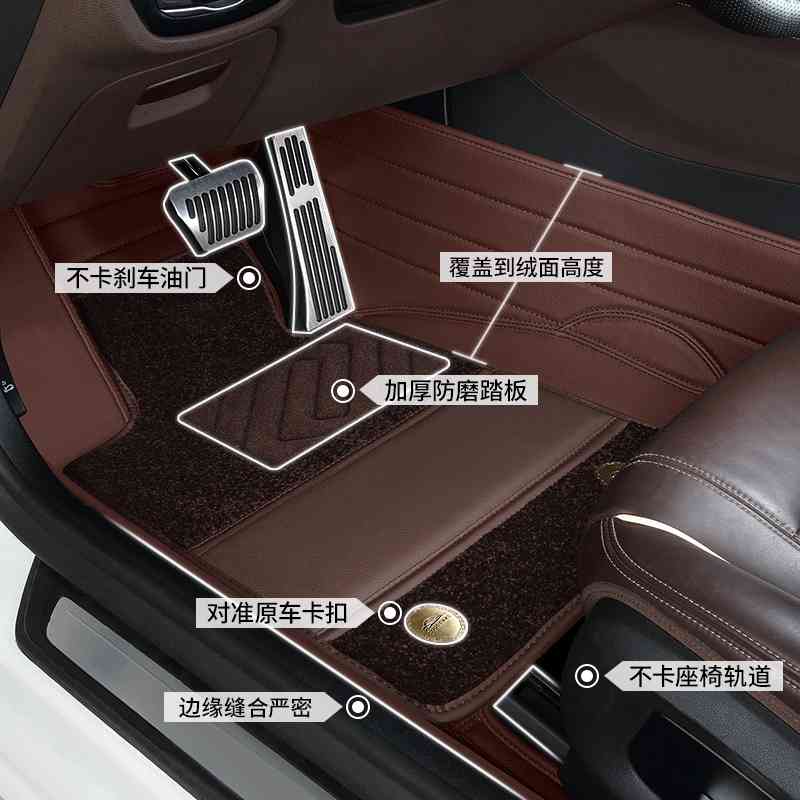 宾士GLA GLB GLC GLE脚垫A级B级C级E级S级 AMG全包围汽车真皮脚垫