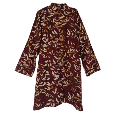 碎花改良对襟茶服风衣原创文艺