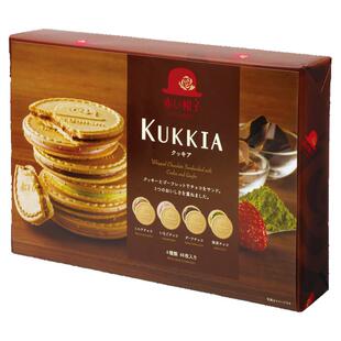日本原装进口红帽子Kukkia巧克力奶油草莓抹茶威化夹心薄饼干零食