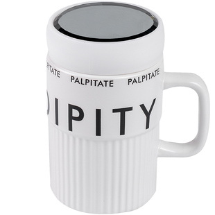 陶瓷杯女士新款2025水杯高颜值带盖杯子男生款茶杯情侣拧盖马克杯