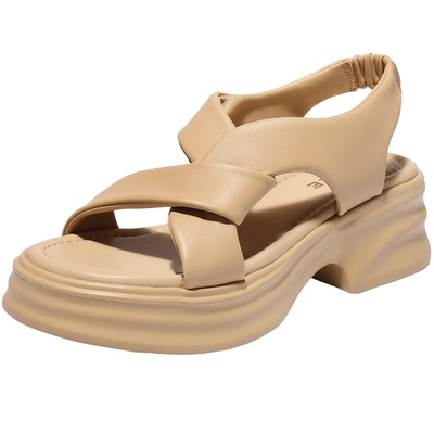 百丽厚底休闲凉鞋24新款