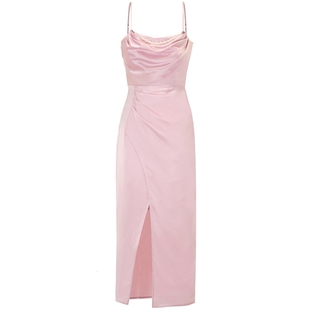 【奥莱】MAXRIENY吊带连衣裙醋酸缎面裙子