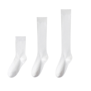 白色压力小腿袜女春秋中筒袜薄款长筒jk袜子半腿强压显瘦过膝长袜
