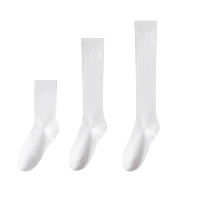 白色压力小腿袜女春秋薄款长筒袜