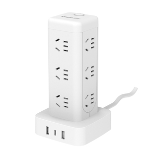 良工多功能立式插座面板多孔带过载接线板usb排插办公家用插线板