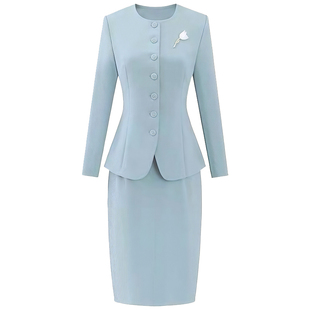 高端职业套装裙女时尚气质修身显瘦工装美容院酒店前台接待工作服