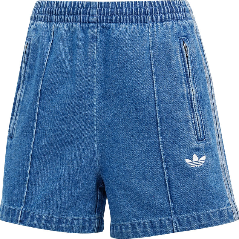 Adidas/阿迪达斯官方正品三叶草女士运动三条纹牛仔短裤JD2562