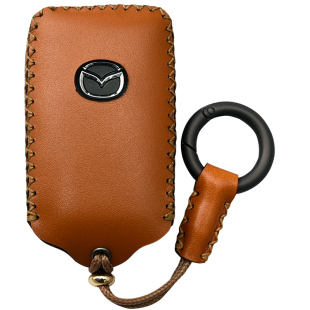 专用于马自达3昂克塞拉钥匙套CX5CX30CX50行也车钥匙扣包纯牛皮壳