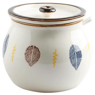 舍里小清新陶瓷猪油罐耐高温油泼辣子辣椒罐家用厨房收纳调味瓶罐