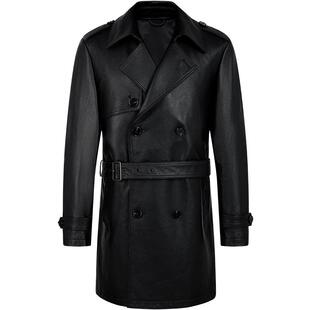 GIOVANNI VALENTINO秋冬季新款真皮皮衣外套男牛皮休闲中长款风衣