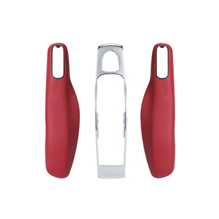 适用于Porsche保时捷真皮车钥匙壳盾徽钥匙圈手带扣装饰Macan718