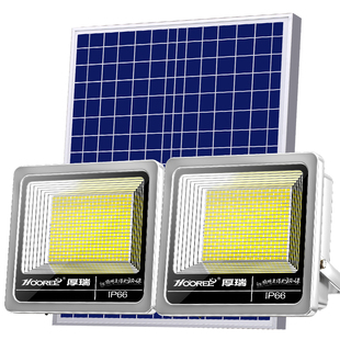 太阳能灯户外庭院灯一拖二家用照明超亮大功率路灯人体感应投光灯