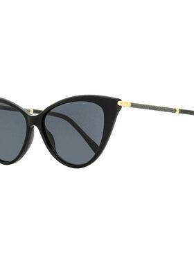 自营Jimmy Choo 女士猫眼太阳镜 Val 807IR 黑色/金色 57 毫米 -
