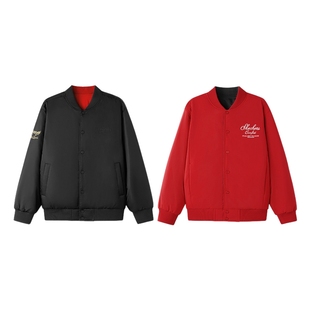 Skechers斯凯奇新年款男女同款秋冬棉服双面穿裥棉外套 L126U024