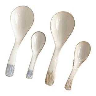 高颜值陶瓷汤勺家用高档汤匙精致大号盛汤勺子高级感瓷勺小勺