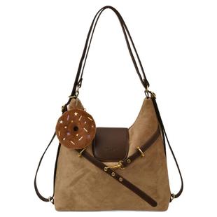 秋冬季复古麂皮绒女双肩包2025新款一包三背单肩包多用通勤托特包