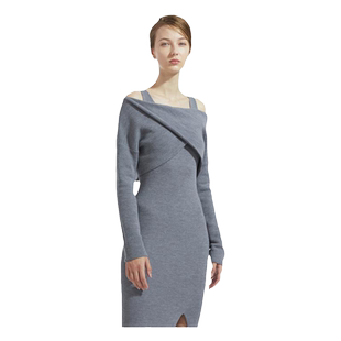 CISSONNE赛颂轻奢羊绒羊毛交叉包裹扭结式肌理感针织上衣