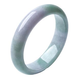 宋都缅甸玉飘绿紫罗兰玉镯子翡翠手镯翡翠处理贵妃镯子送礼物