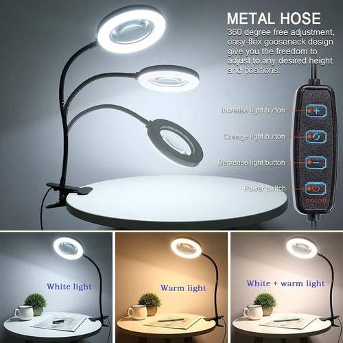 led放大镜台灯护眼维修美容书房纹美甲光灯阅读宿舍补学生学习绣