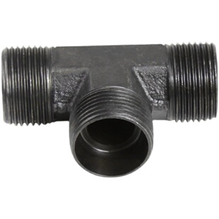 公制液压外丝三通转换接头M14 16 18 22*1.5ACDH型碳钢连接管道口