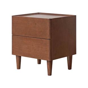 加兰全实木床头柜现代简约胡桃色卧室床边柜家用小户型床头置物柜