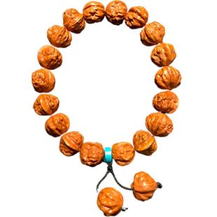 文玩蛤蟆头手串男士精品京八棱核桃高端男款女款野生桃核原籽雕刻