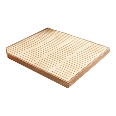 白蜡木全实木无床头悬浮床小户型齐边床榉木床架主卧床极简可定制