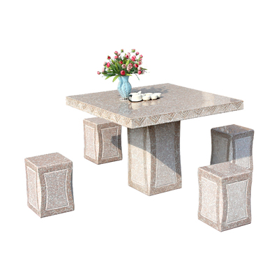 石桌石凳庭院花园一套家用户外花岗岩别墅装饰摆件天然石头桌子