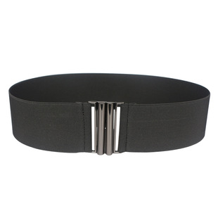 白色帆布弹力羽绒服腰带女百搭无痕松紧金属扣宽腰封简约配外套新