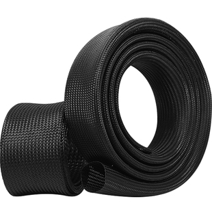 PET 阻燃尼龙编织网管伸缩绝缘避震黑色蛇皮网电缆线源保护套管