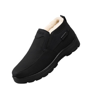 冬季男劳保棉鞋加厚保暖羊毛加绒中老年防水防滑爸爸鞋工作鞋防臭