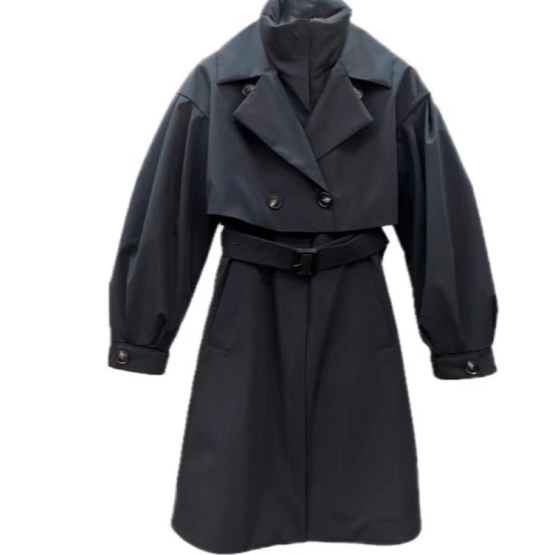 风衣羽绒服 邵雨轩同款 女冬中长款 90白鹅绒服  工装收腰外套1:1