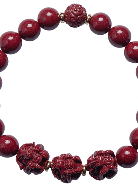 福一方通用朱砂三合生肖手链手串