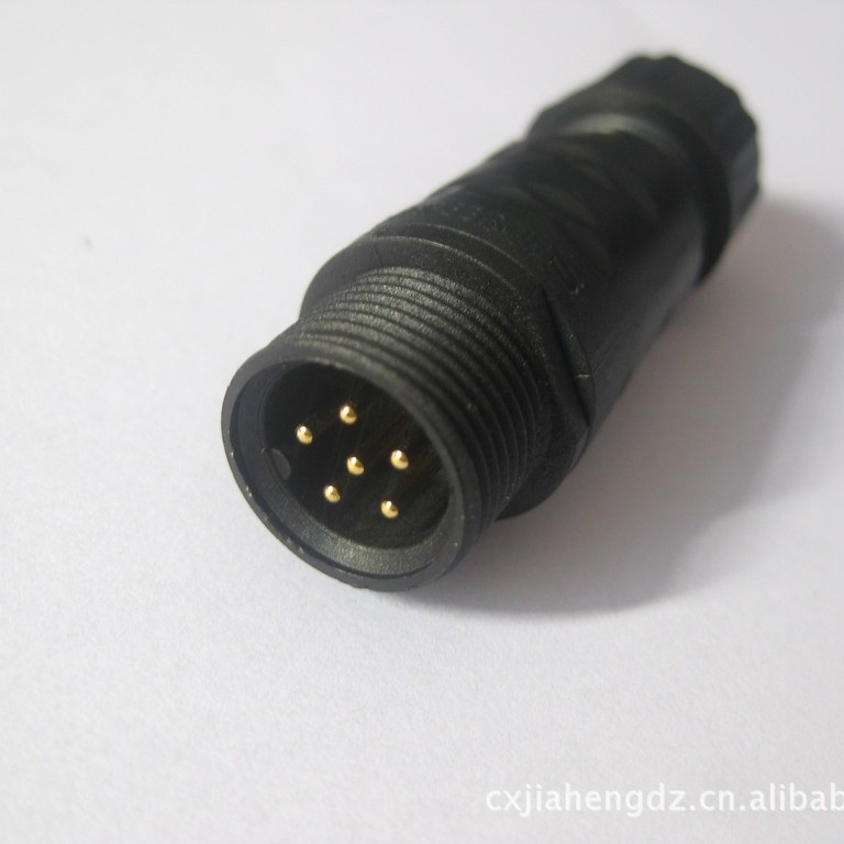 航空插头l防水连接器FUS-1-6芯 防水等级IP68 M14 公母对接头