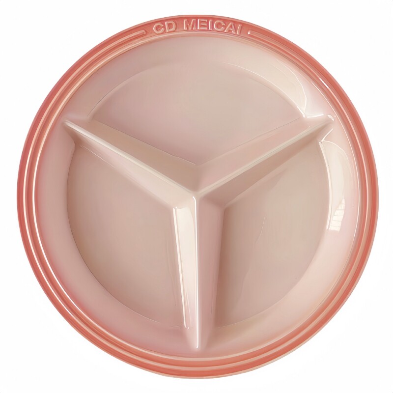陶瓷三格定量分餐盘家用减肥