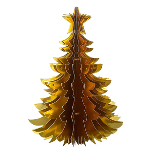 click家居2026圣诞金色折纸圣诞树桌面装饰摆件商用陈列道具新款