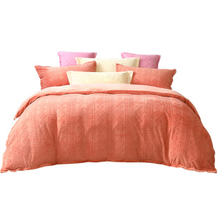 富安娜家纺牛奶绒三四件套珊瑚绒法兰绒加厚保暖床单被套绒面套件