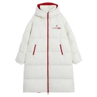 BJHG不计后果中艺长款羽绒服女款冬季白鸭绒过膝加厚连帽羽绒外套