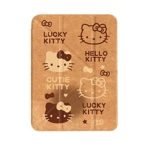 秋冬绒皮蝴蝶结kt猫Y+三折适用ipad11保护壳ipadair7新款ipad10笔槽air6防摔air2025苹果平板保护套mini7女款