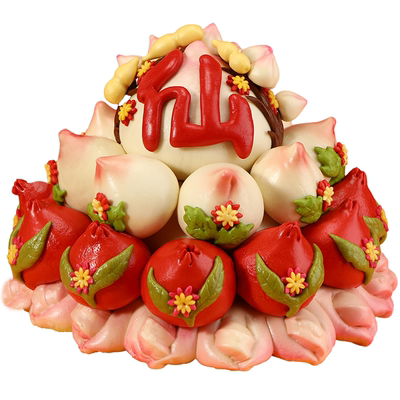 佛道仙花糕 上供馒头 供品摆贡花馍 摆贡 莲花饽饽花样寿桃