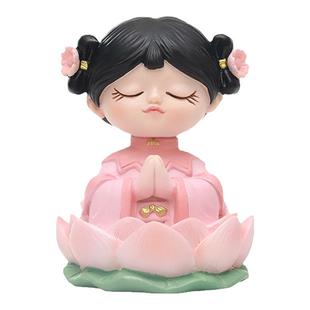 佛系少女打工人办公室工位桌面小摆件玄学情绪稳定神器解压治愈系